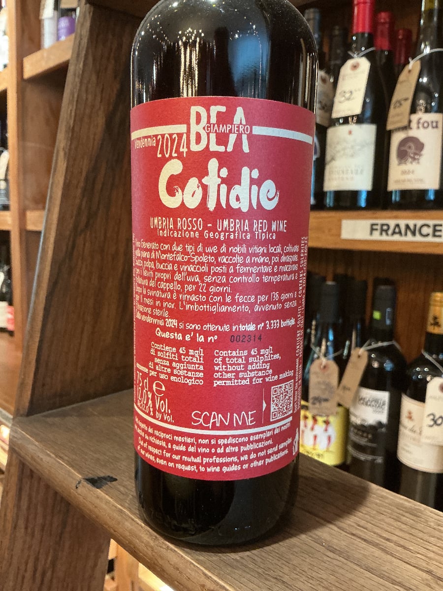 Paolo Bea "Cotidie" Umbria Rosso 2024 Montefalco, Italy